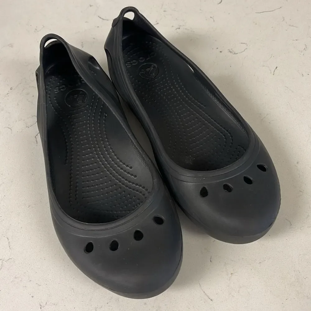Crocs Women's Kadee Ballet Flats Size 10 Black